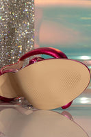 Laden Sie das Bild in den Galerie-Viewer, Fuchsia Knöchelriemen Hoher Absatz Sandale