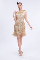 Laden Sie das Bild in den Galerie-Viewer, Schwarze Pailletten Gatsby Fransen Charleston Kleid