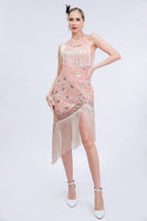 Laden Sie das Bild in den Galerie-Viewer, Schwarzes Roaring 20er Gatsby Fransen Flapper Kleid mit Perlen
