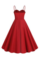 Laden Sie das Bild in den Galerie-Viewer, Polka Dots Schwarz ärmelloses Swing 1950er Jahre Kleid