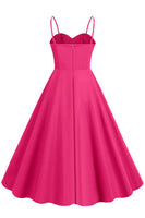 Laden Sie das Bild in den Galerie-Viewer, Polka Dots Schwarz ärmelloses Swing 1950er Jahre Kleid