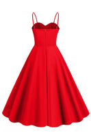 Laden Sie das Bild in den Galerie-Viewer, Polka Dots Schwarz ärmelloses Swing 1950er Jahre Kleid