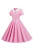 Laden Sie das Bild in den Galerie-Viewer, A Linie Rosa kurzes ärmelloses Kleid aus den 1950er Jahren