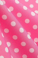 Laden Sie das Bild in den Galerie-Viewer, Kalte Schulter Polka Dots Rosa 1950er Jahre Kleid