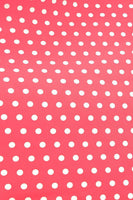 Laden Sie das Bild in den Galerie-Viewer, Rosa Rot Polka Dots Puffärmel 1950er Jahre Kleid