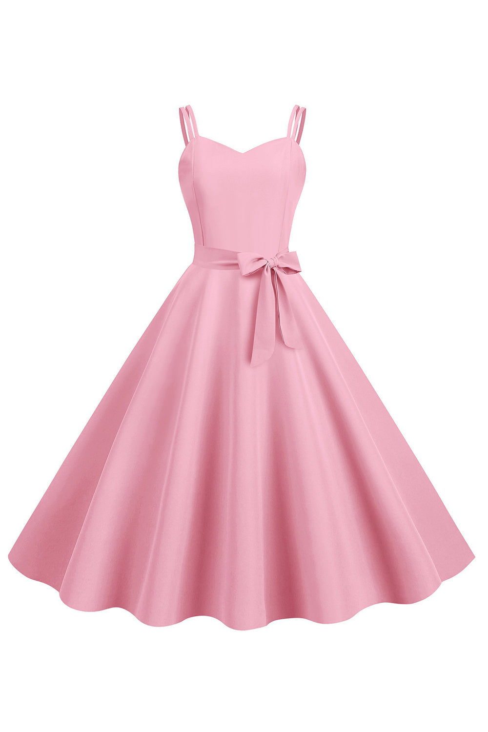 Bunt 1950er Karo Breite Träger A-Linie Kleid main image 0