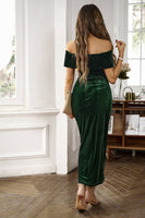 Laden Sie das Bild in den Galerie-Viewer, Braunes schulterfreies figurbetontes Arbeitskleid