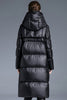 Laden Sie das Bild in den Galerie-Viewer, Schwarze langärmelige Winter Daunenjacke mit Taschen
