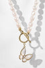 Laden Sie das Bild in den Galerie-Viewer, Weiße funkelnde große Schmetterlings-Choker-zierliche Perlenkette Halskette