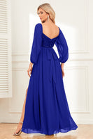 Laden Sie das Bild in den Galerie-Viewer, A-Linie Dunkelgrünes Pailletten Ballkleid mit Ärmeln