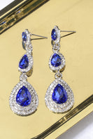 Laden Sie das Bild in den Galerie-Viewer, Dunkelgrüne Strasssteine Ohrringe