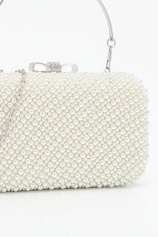 Party Handtasche mit weißen Perlen