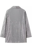 Laden Sie das Bild in den Galerie-Viewer, Schwarze glitzernde Pailletten 2-teilige Damenanzüge