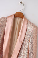 Laden Sie das Bild in den Galerie-Viewer, Glitzernde Blush Pailletten Damen Abschlussball Party Blazer