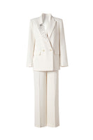 Laden Sie das Bild in den Galerie-Viewer, Glitzernder schwarzer perlenbesetzter 2-teiliger zweireihiger Damenanzug