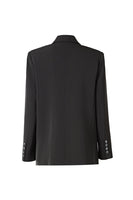 Laden Sie das Bild in den Galerie-Viewer, Glitzernder schwarzer perlenbesetzter 2-teiliger zweireihiger Damenanzug