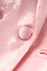 Laden Sie das Bild in den Galerie-Viewer, Glitzernder rosa Damenblazer mit Federn