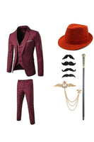 Laden Sie das Bild in den Galerie-Viewer, Dunkelblaues Herrenanzug Set aus den 1920er Jahren mit Zubehör