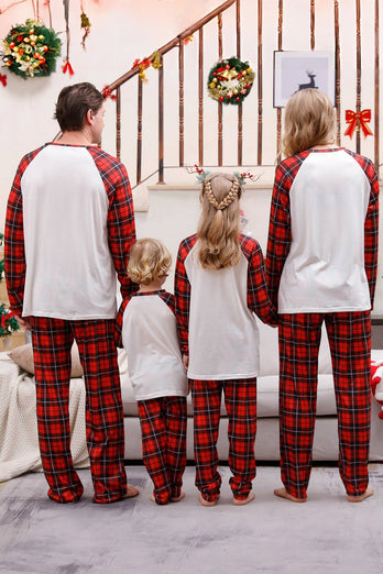 Karierte passende Familien-Weihnachtspyjama-Sets