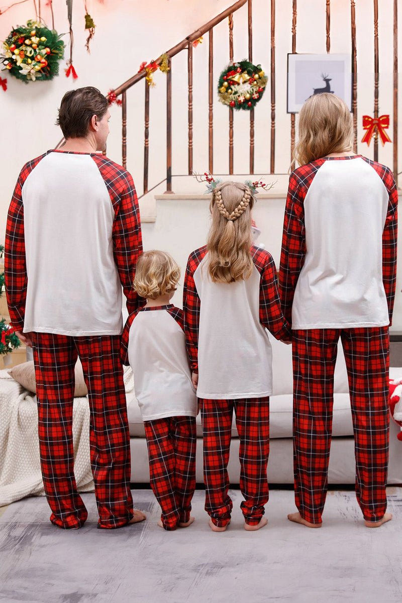 Laden Sie das Bild in den Galerie-Viewer, Karierte passende Familien-Weihnachtspyjama-Sets