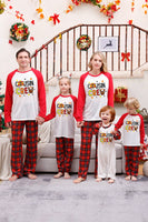 Laden Sie das Bild in den Galerie-Viewer, Roter Druck Weihnachtsfamilie Passende Nachtwäsche Pyjama-Sets mit Karo