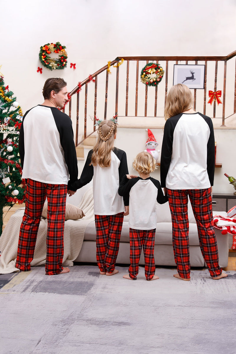 Laden Sie das Bild in den Galerie-Viewer, Langärmeliger karierter Familien-Weihnachtspyjama