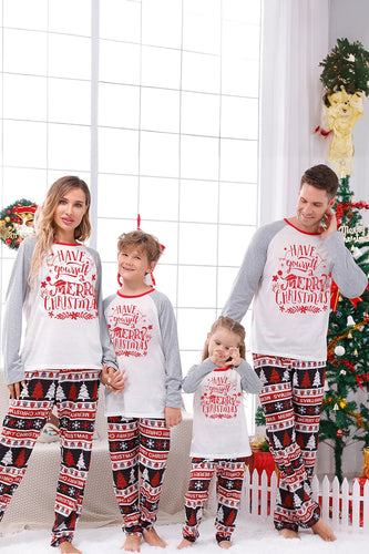 Drucken Graue lange Ärmel passender Familien-Weihnachtspyjama