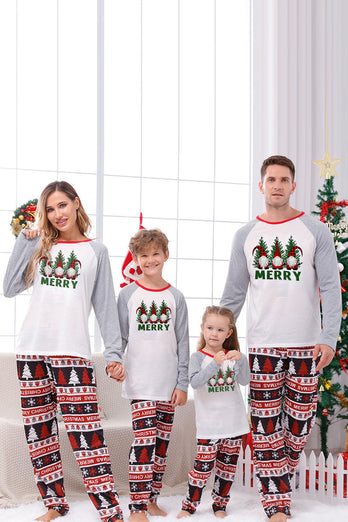 Drucken Graue lange Ärmel passender Familien-Weihnachtspyjama