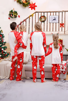 Schneemann-Drucken Roter Weihnachten passender Familienpyjama