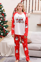 Laden Sie das Bild in den Galerie-Viewer, Schneemann-Drucken Roter Weihnachten passender Familienpyjama