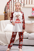 Laden Sie das Bild in den Galerie-Viewer, Weihnachtliche Familien-Pyjama-Sets mit rotem Druck