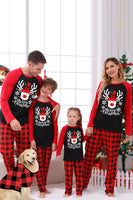 Laden Sie das Bild in den Galerie-Viewer, Rot karierte Weihnachts-Familie-Drucken-Pyjama-Sets mit Hund
