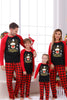 Laden Sie das Bild in den Galerie-Viewer, Rot karierte Weihnachts-Familie-Drucken-Pyjama-Sets mit Hund