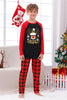 Laden Sie das Bild in den Galerie-Viewer, Rot karierte Weihnachts-Familie-Drucken-Pyjama-Sets mit Hund
