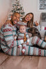 Laden Sie das Bild in den Galerie-Viewer, Graue Musterstreifen Weihnachtsfamilie passender Pyjama
