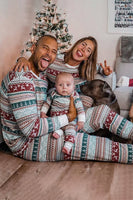 Laden Sie das Bild in den Galerie-Viewer, Graue Musterstreifen Weihnachtsfamilie passender Pyjama
