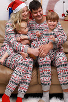 Laden Sie das Bild in den Galerie-Viewer, Weihnachten Familie passendes Pyjama-Set Graues Muster Pyjamas