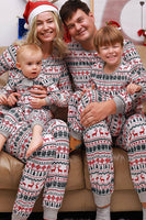 Laden Sie das Bild in den Galerie-Viewer, Weihnachten Familie passendes Pyjama-Set Graues Muster Pyjamas