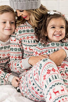Laden Sie das Bild in den Galerie-Viewer, Weihnachten Familie passendes Pyjama-Set Graues Muster Pyjamas