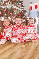 Laden Sie das Bild in den Galerie-Viewer, Rotes Schneeflocken- und Hirschmuster-Weihnachts-Familie-Pyjama-Set