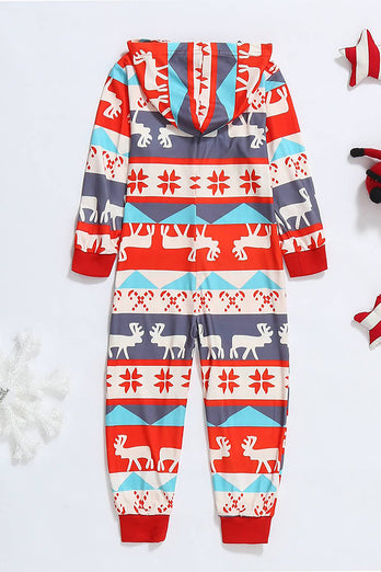 Graues und rotes Muster Streifen Weihnachten Familie Pyjama Set