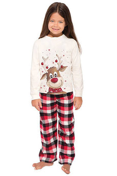 Weihnachten weißer Hirsch Familie passendes Pyjama-Set