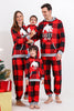Laden Sie das Bild in den Galerie-Viewer, Weihnachtsfamilie Rot Grid Bärendruck Pyjama-Set
