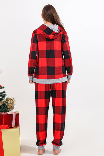 Weihnachtsfamilie Rot Grid Bärendruck Pyjama-Set