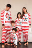 Laden Sie das Bild in den Galerie-Viewer, Rote Streifen Schneemänner Weihnachten Familie Pyjama Set