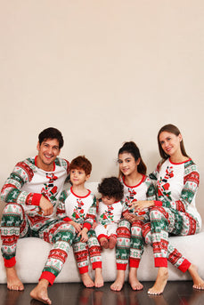 Rot Grün Familie Weihnachtsbaum Pyjama Set