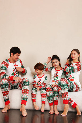 Rot Grün Familie Weihnachtsbaum Pyjama Set