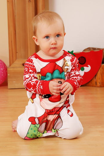 Roter Hirsch Druck Weihnachtsfamilie Passendes Pyjama-Set