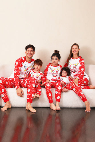 Roter Hirsch-Druck Familien-Weihnachtspyjama