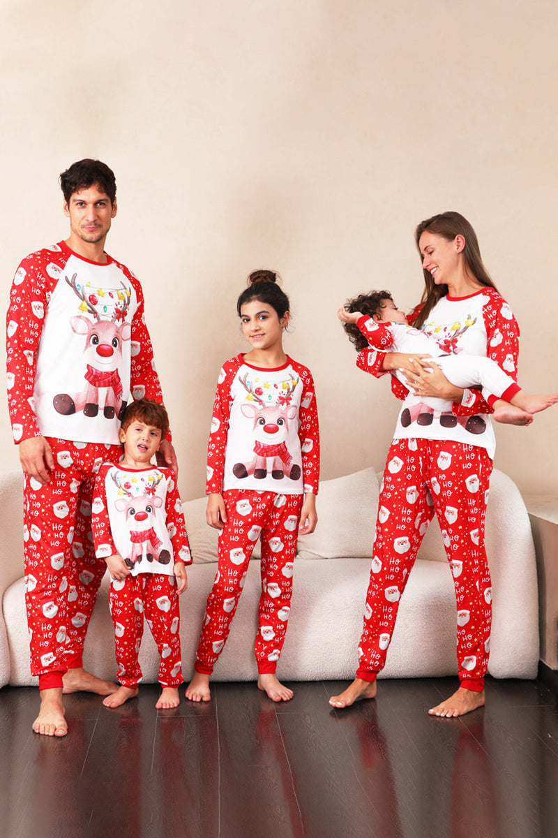 Laden Sie das Bild in den Galerie-Viewer, Roter Hirsch-Druck Familien-Weihnachtspyjama